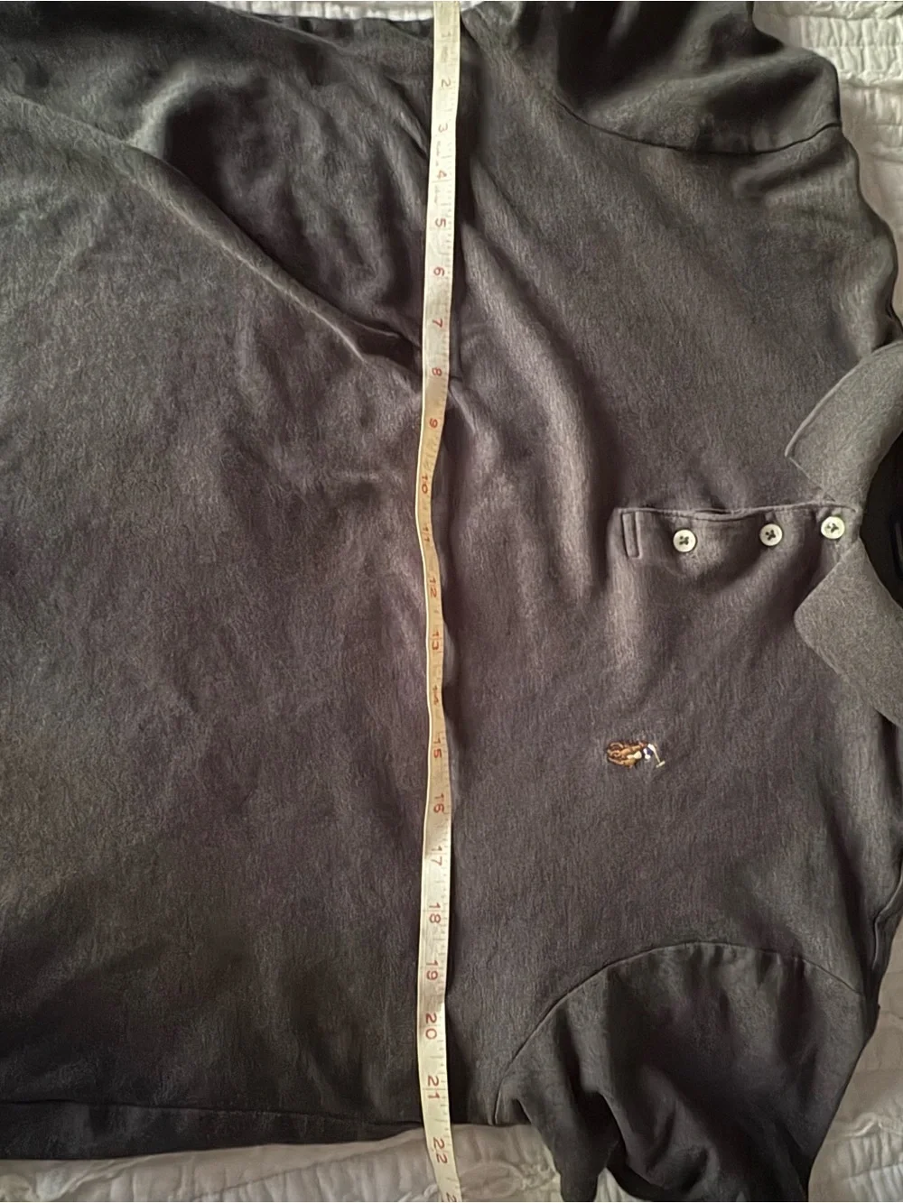 Boys Ralph Lauren Polo Gray Short Sleeve Shirt with Embroidered Pony Size L